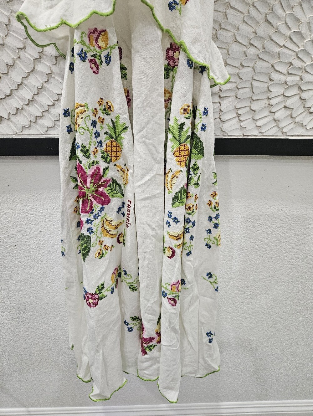 FARM Rio Cream Maxi Dress with Multicolor Floral Embroidery - Picture 4 of 9